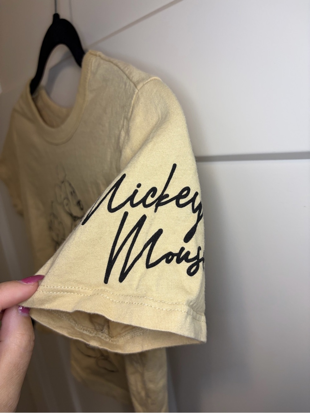 Mickey Mouse Beige Crop Tee - - Picture 3 of 7